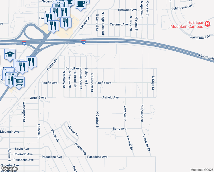 map of restaurants, bars, coffee shops, grocery stores, and more near 3052-3098 N Eagle Rock Rd in Kingman