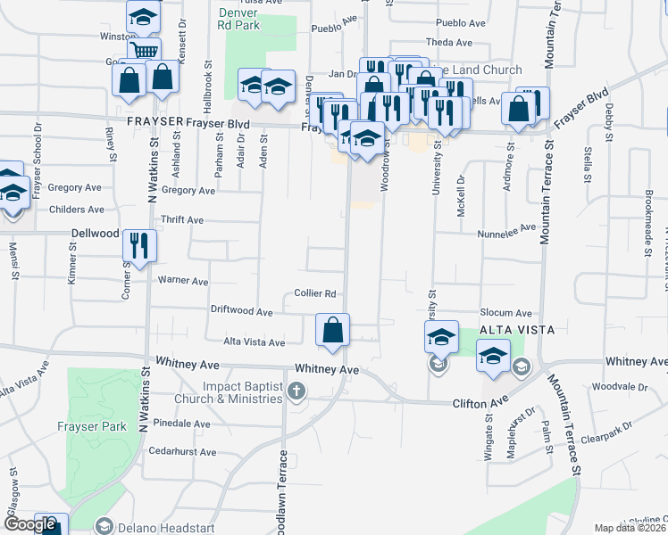 map of restaurants, bars, coffee shops, grocery stores, and more near 2053 Hedman Avenue in Memphis