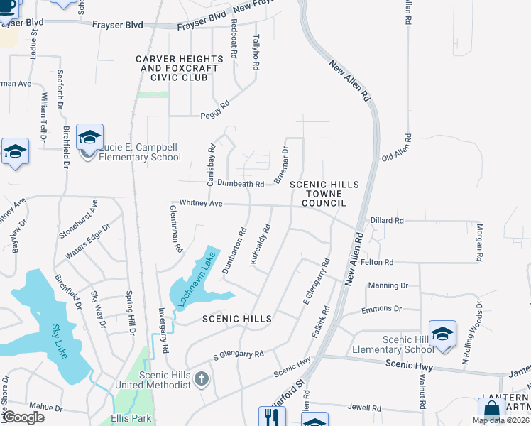 map of restaurants, bars, coffee shops, grocery stores, and more near 3162 Whitney Avenue in Memphis