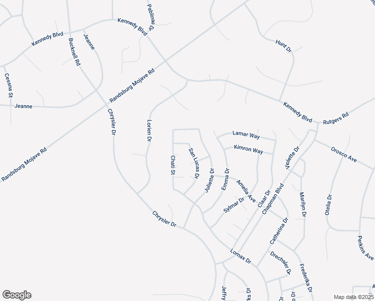 map of restaurants, bars, coffee shops, grocery stores, and more near San Lucas Drive in California City