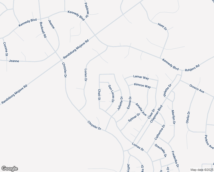 map of restaurants, bars, coffee shops, grocery stores, and more near San Lucas Drive in California City