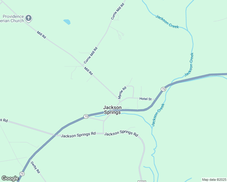 map of restaurants, bars, coffee shops, grocery stores, and more near 150 Mill Road in Jackson Springs
