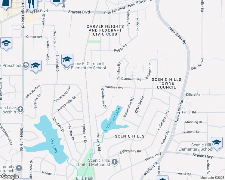 map of restaurants, bars, coffee shops, grocery stores, and more near 3024 Whitney Avenue in Memphis