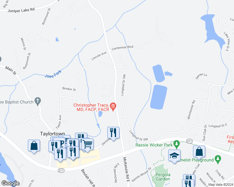 map of restaurants, bars, coffee shops, grocery stores, and more near 4145 Murdocksville Road in West End
