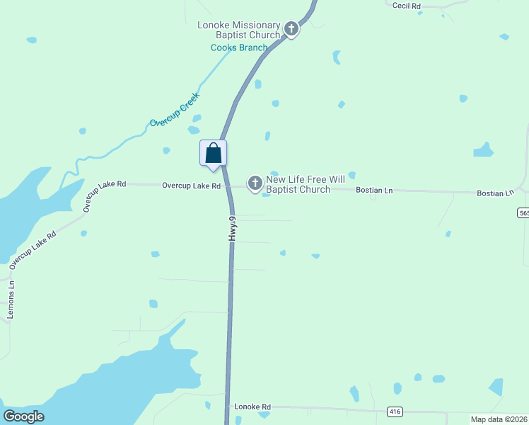 map of restaurants, bars, coffee shops, grocery stores, and more near 23 Barker Lane in Morrilton