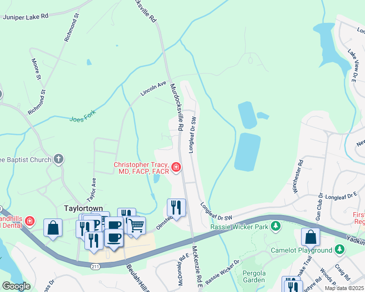 map of restaurants, bars, coffee shops, grocery stores, and more near 4145 Murdocksville Road in West End