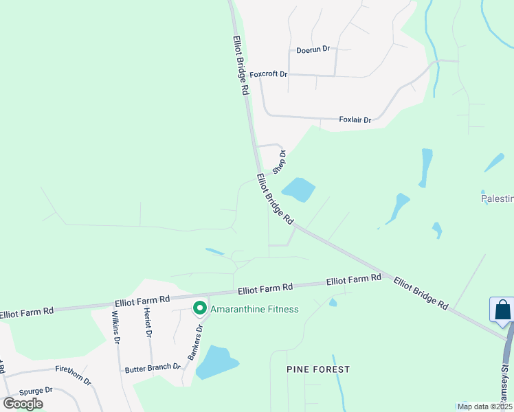 map of restaurants, bars, coffee shops, grocery stores, and more near 7630-7698 Akins Drive in Fayetteville