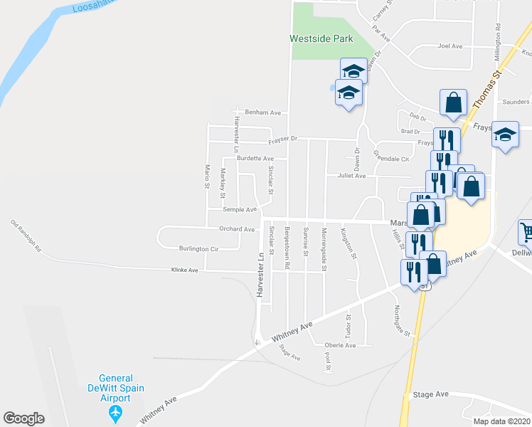 map of restaurants, bars, coffee shops, grocery stores, and more near 648 Marsh Avenue in Memphis