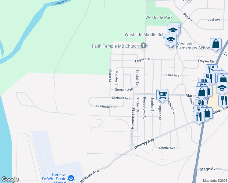 map of restaurants, bars, coffee shops, grocery stores, and more near 561 Semple Avenue in Memphis