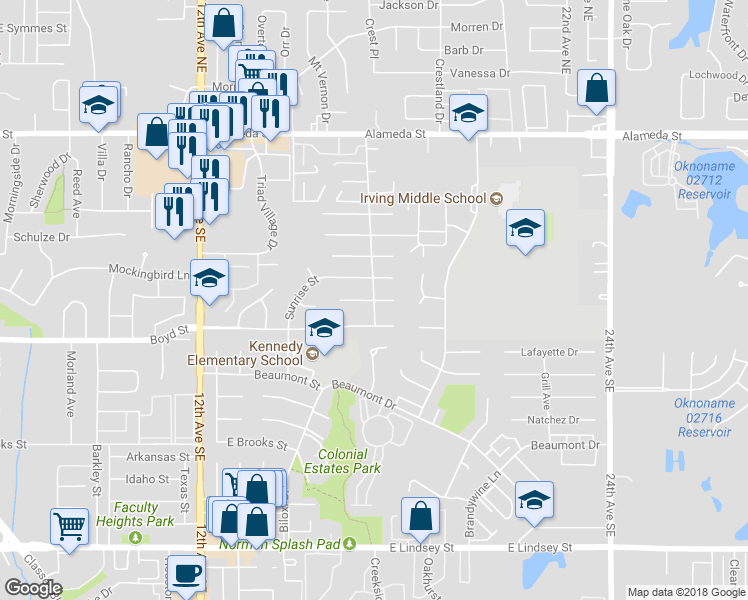 map of restaurants, bars, coffee shops, grocery stores, and more near 498 Shiloh Drive in Norman