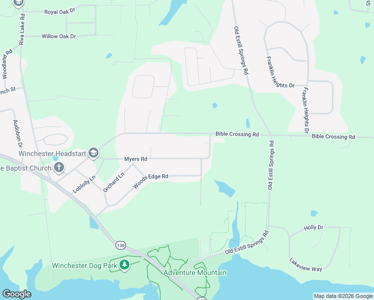 map of restaurants, bars, coffee shops, grocery stores, and more near 220 Myers Road in Winchester