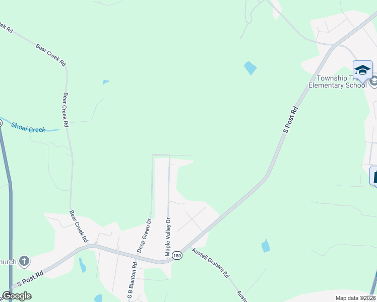 map of restaurants, bars, coffee shops, grocery stores, and more near 6002 Leo Drive in Shelby