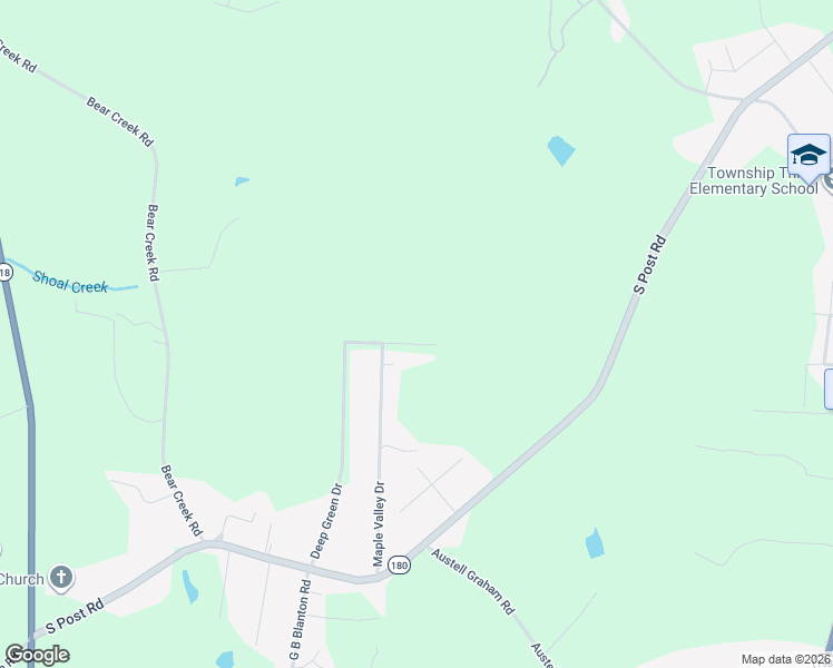 map of restaurants, bars, coffee shops, grocery stores, and more near 6002 Leo Drive in Shelby