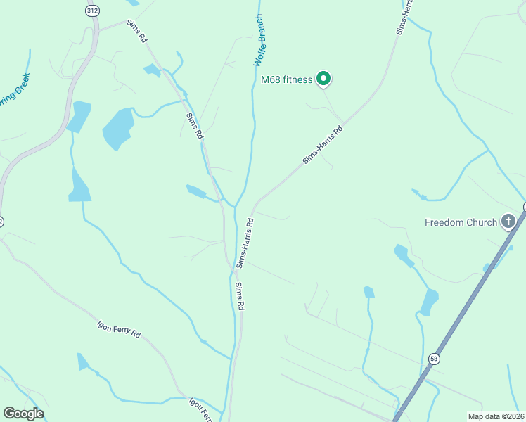 map of restaurants, bars, coffee shops, grocery stores, and more near 9738 Sims-Harris Road in Ooltewah