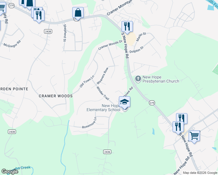 map of restaurants, bars, coffee shops, grocery stores, and more near 4325 Spooler Ct in Gastonia