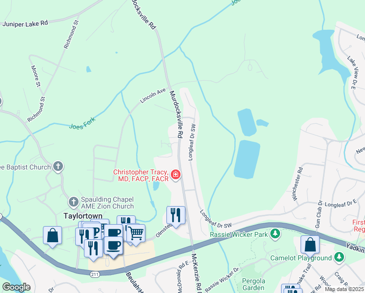 map of restaurants, bars, coffee shops, grocery stores, and more near 4135 Murdocksville Road in West End