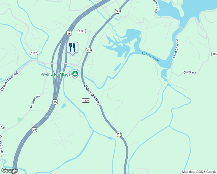 map of restaurants, bars, coffee shops, grocery stores, and more near 127 Summit Landing Drive in Zirconia