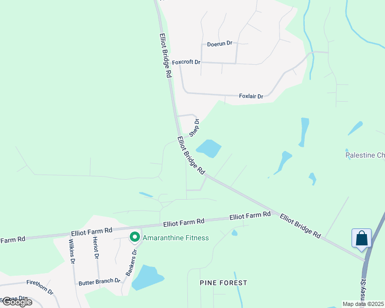 map of restaurants, bars, coffee shops, grocery stores, and more near 7630-7698 Akins Drive in Fayetteville