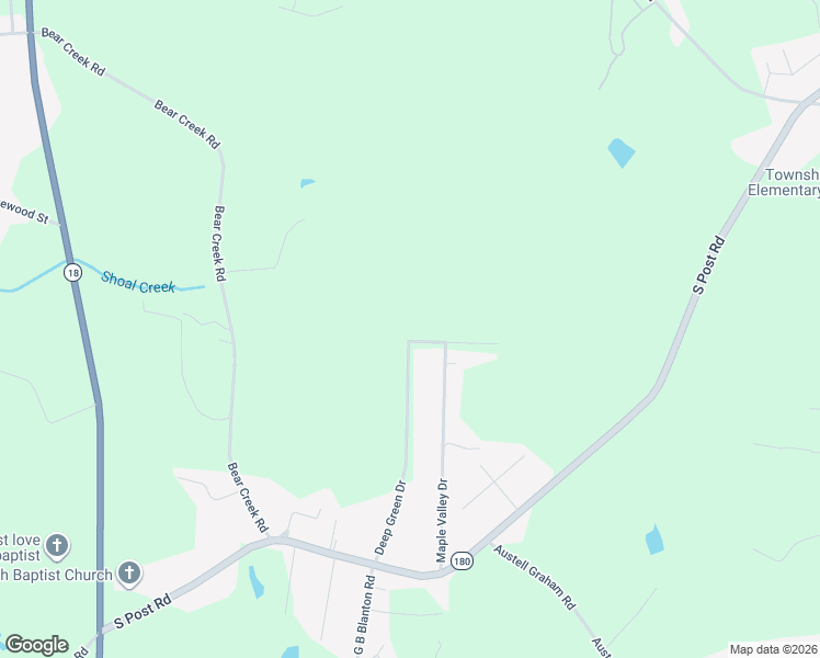 map of restaurants, bars, coffee shops, grocery stores, and more near 6020 Leo Drive in Shelby