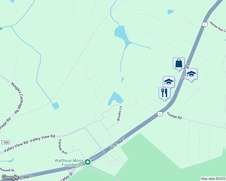 map of restaurants, bars, coffee shops, grocery stores, and more near 260 Lakeview Drive in Whispering Pines