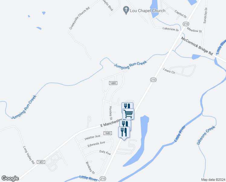 map of restaurants, bars, coffee shops, grocery stores, and more near 3113 Huntley Street in Spring Lake