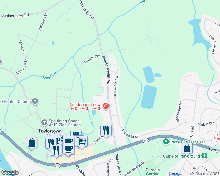 map of restaurants, bars, coffee shops, grocery stores, and more near 4135 Murdocksville Road in West End