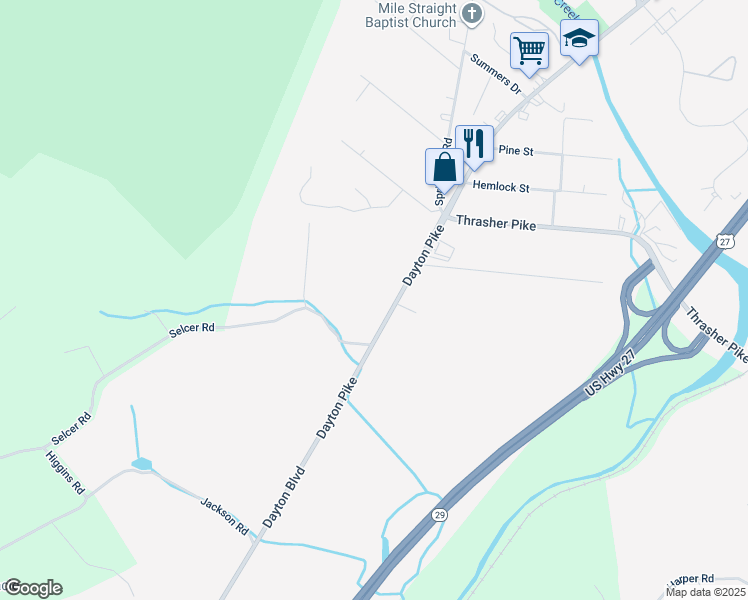 map of restaurants, bars, coffee shops, grocery stores, and more near 8213 Dayton Pike in Soddy-Daisy