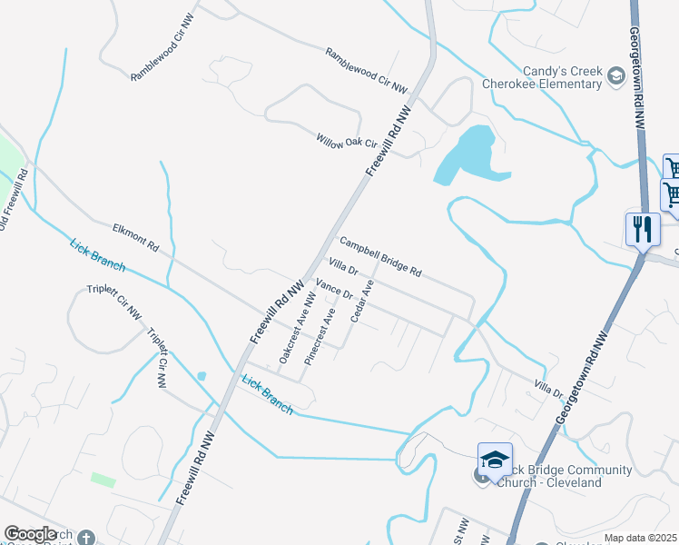 map of restaurants, bars, coffee shops, grocery stores, and more near 2900 Vance Drive in Cleveland