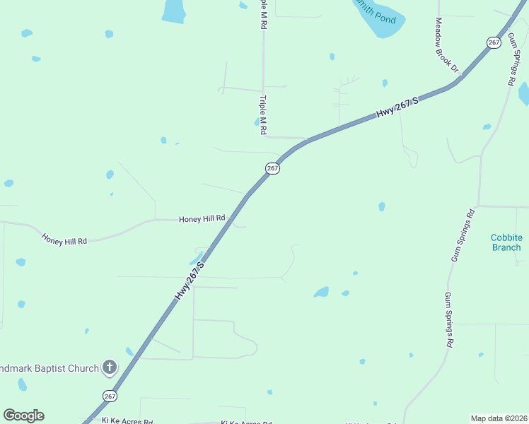 map of restaurants, bars, coffee shops, grocery stores, and more near 2171 Arkansas 267 in Searcy