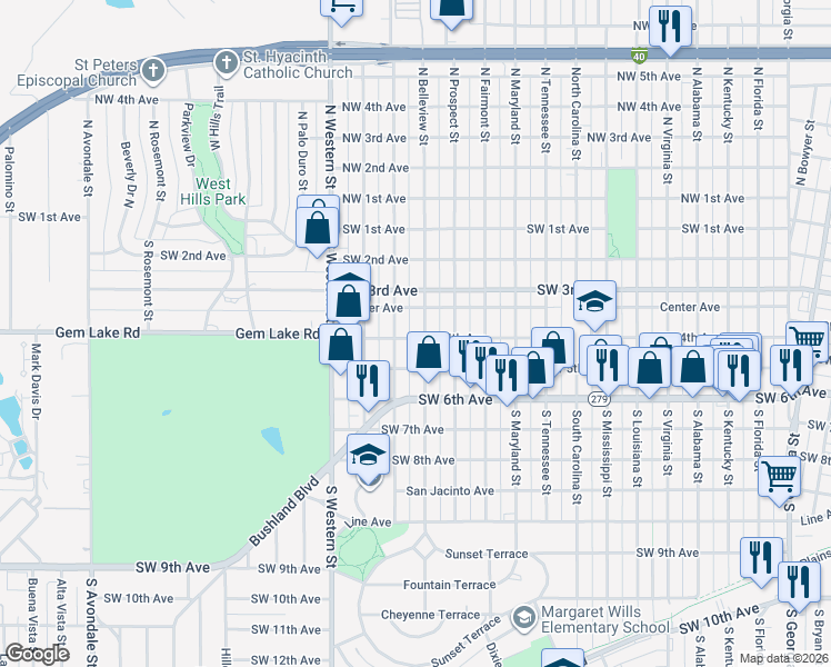 map of restaurants, bars, coffee shops, grocery stores, and more near in Amarillo