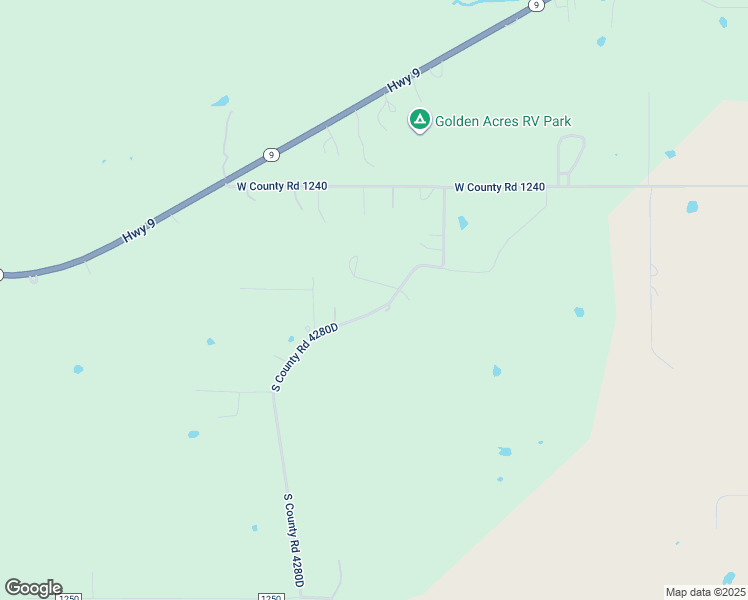 map of restaurants, bars, coffee shops, grocery stores, and more near 30127 South County Road 4280 D in Quinton