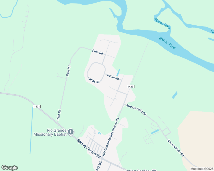 map of restaurants, bars, coffee shops, grocery stores, and more near 106 Country Springs Road in New Bern