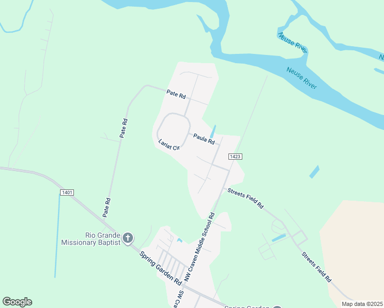 map of restaurants, bars, coffee shops, grocery stores, and more near 106 Country Springs Road in New Bern