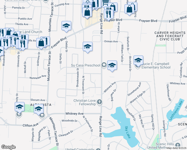 map of restaurants, bars, coffee shops, grocery stores, and more near 2578 Sandpiper Avenue in Memphis