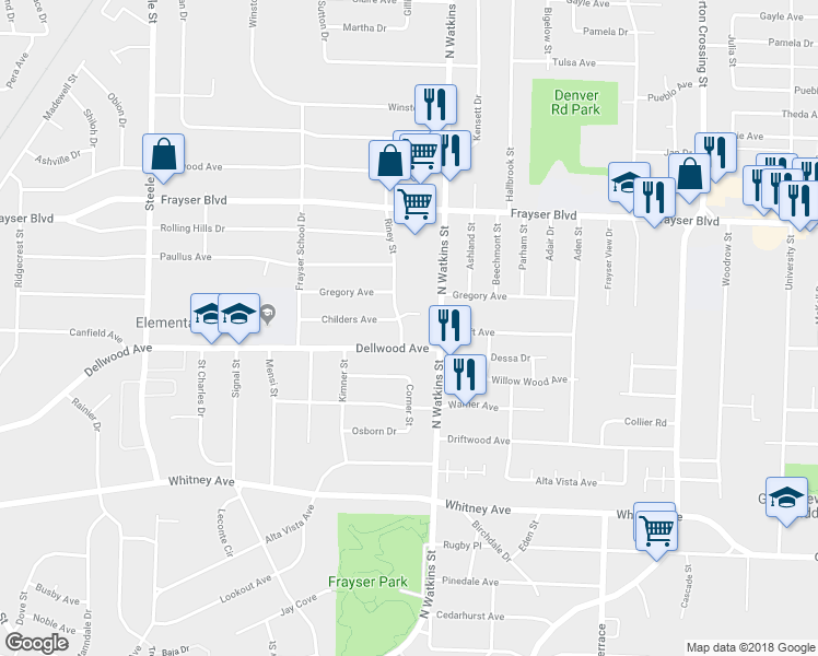 map of restaurants, bars, coffee shops, grocery stores, and more near 1765 Childers Cove in Memphis