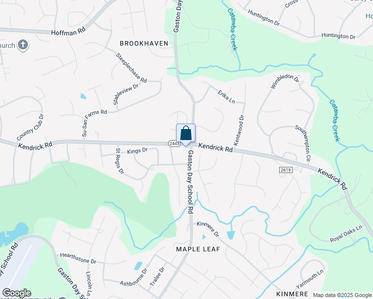 map of restaurants, bars, coffee shops, grocery stores, and more near 2201 Kendrick Road in Gastonia