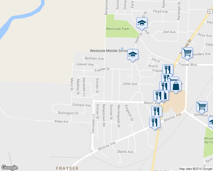 map of restaurants, bars, coffee shops, grocery stores, and more near 3240 Benjestown Rd in Memphis