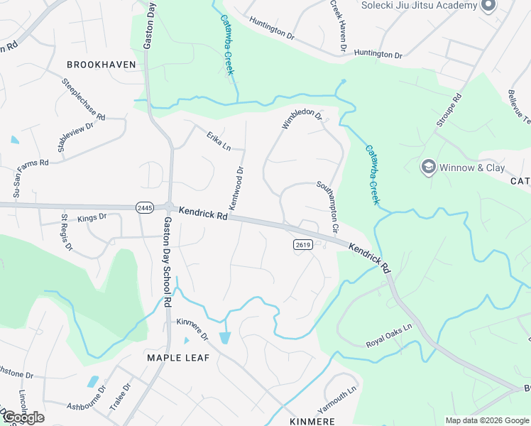 map of restaurants, bars, coffee shops, grocery stores, and more near 2518 Kendrick Road in Gastonia
