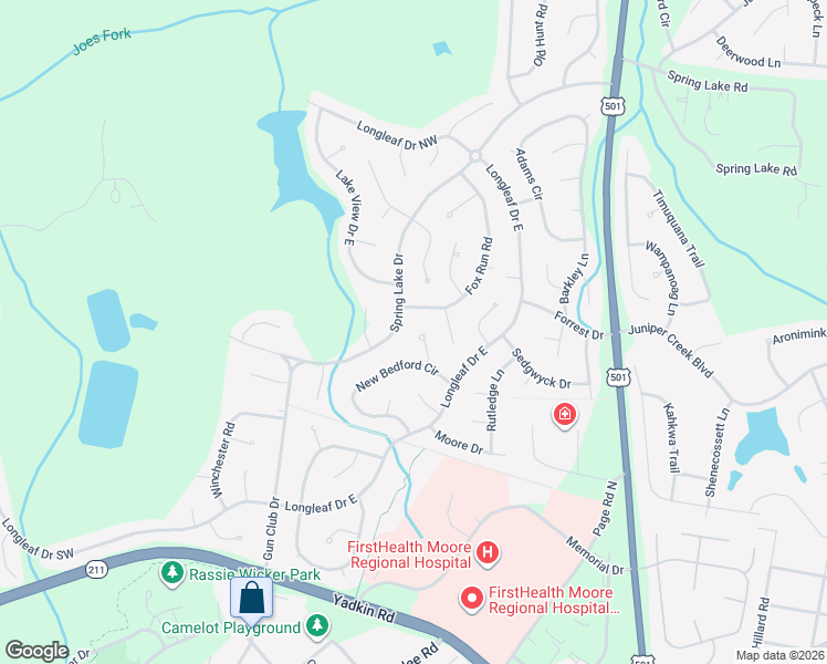 map of restaurants, bars, coffee shops, grocery stores, and more near 7 McGrath Lane in Pinehurst