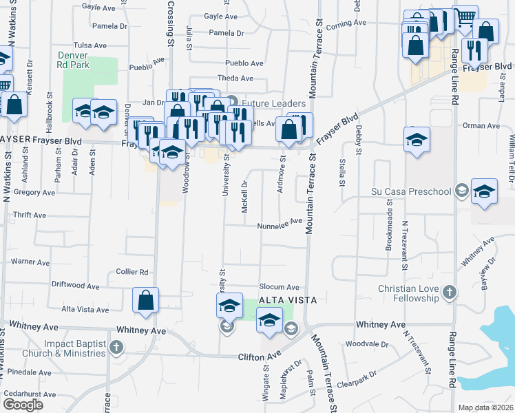map of restaurants, bars, coffee shops, grocery stores, and more near 3237 Boone Street in Memphis