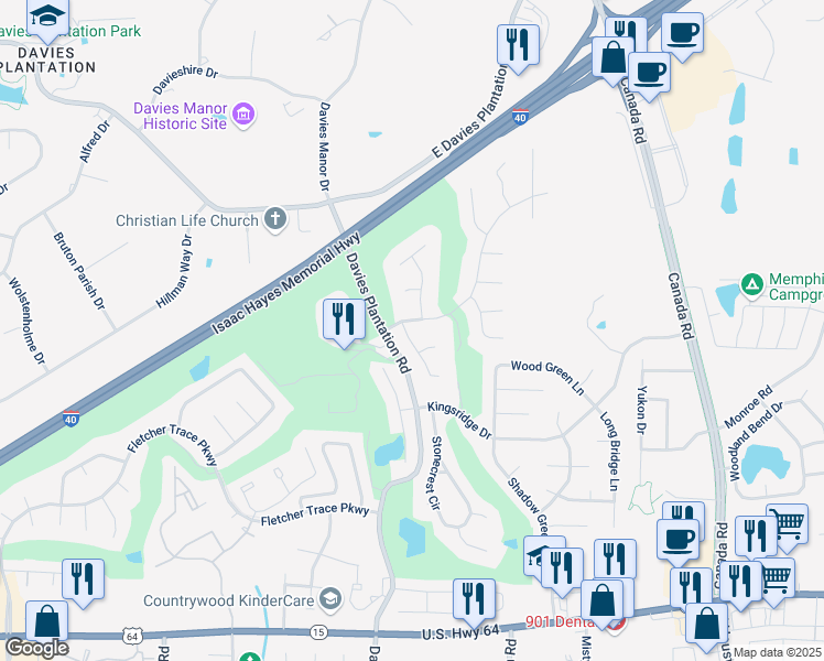 map of restaurants, bars, coffee shops, grocery stores, and more near 3244 Creekwood Lane in Lakeland