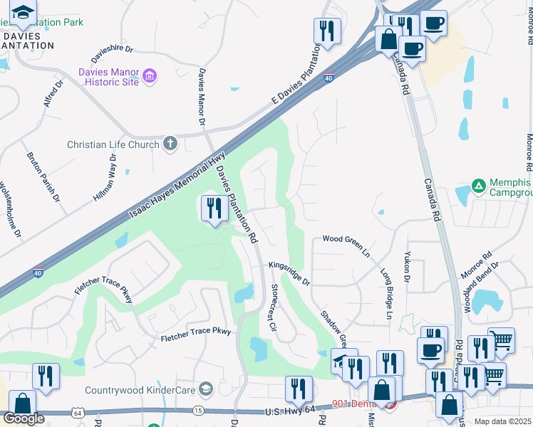 map of restaurants, bars, coffee shops, grocery stores, and more near 9537 El Hill Road in Lakeland