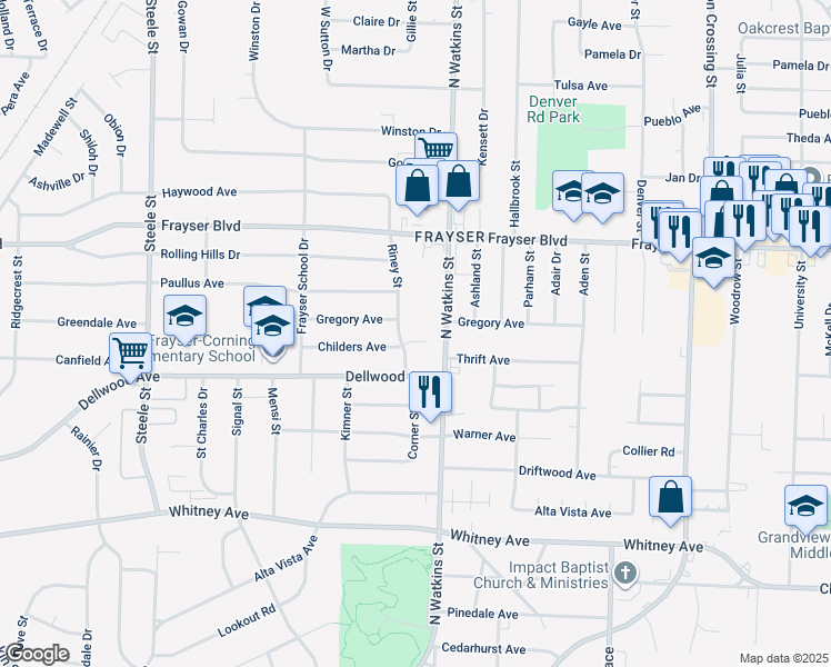 map of restaurants, bars, coffee shops, grocery stores, and more near 1765 Childers Cove in Memphis