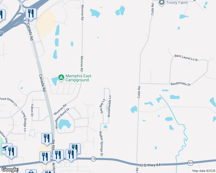 map of restaurants, bars, coffee shops, grocery stores, and more near 3224 Woodmeade Lane in Lakeland