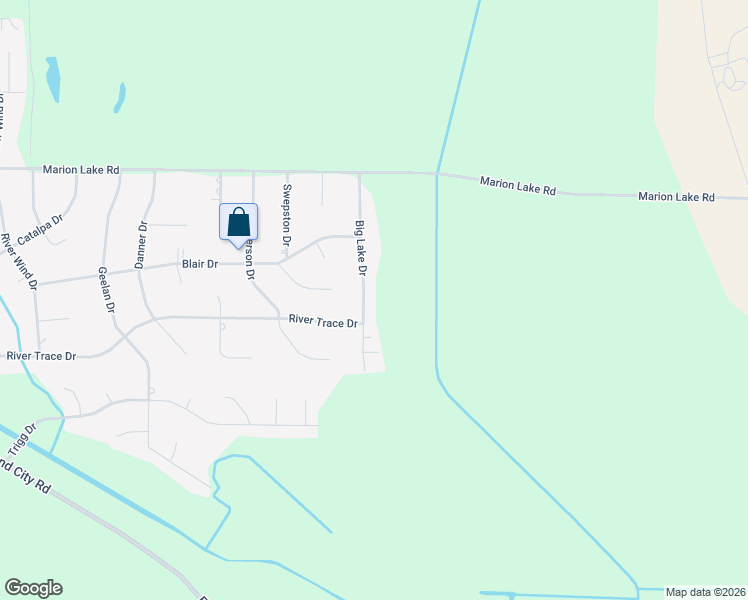 map of restaurants, bars, coffee shops, grocery stores, and more near 622 Big Lake Drive in Marion