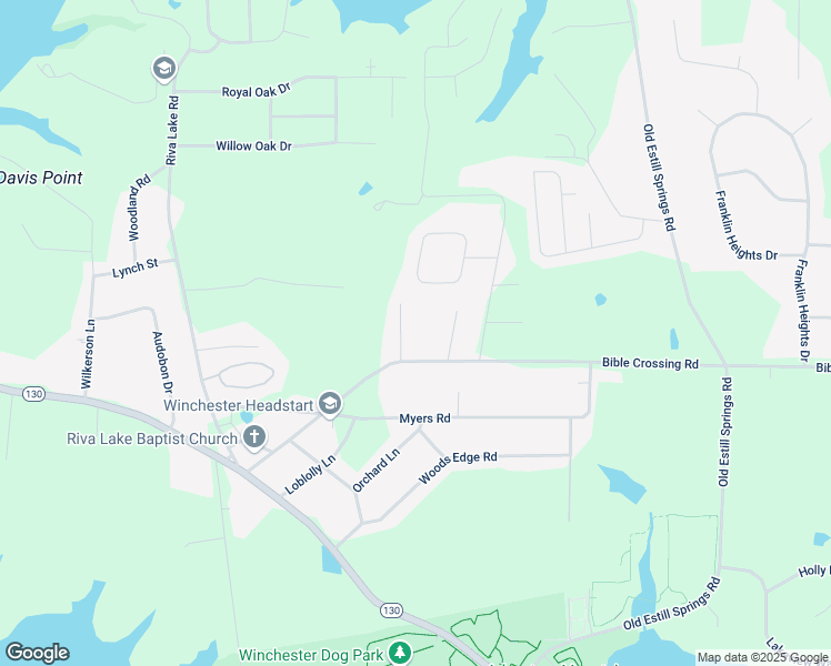 map of restaurants, bars, coffee shops, grocery stores, and more near 2050 Bible Crossing Road in Winchester