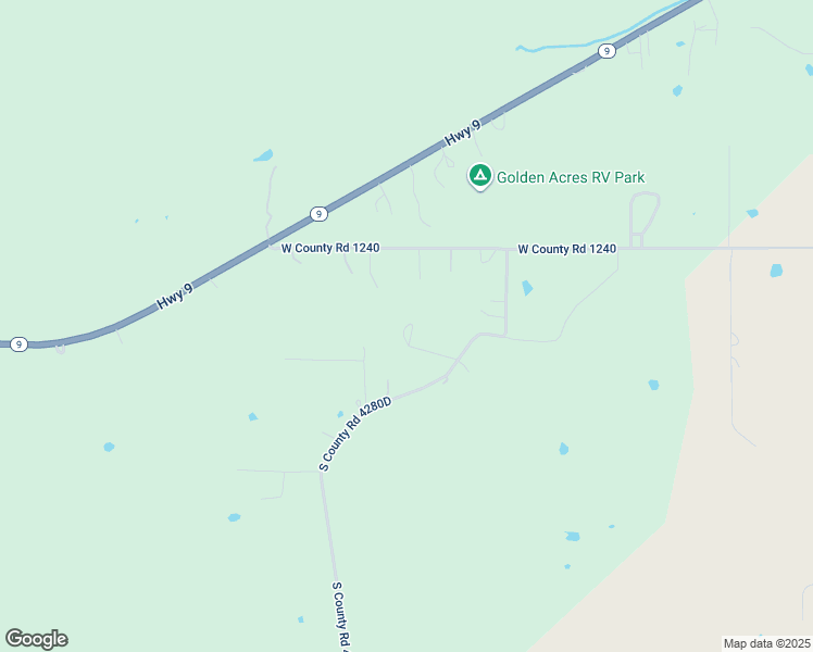 map of restaurants, bars, coffee shops, grocery stores, and more near 30127 South County Road 4280D in Quinton