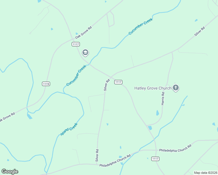 map of restaurants, bars, coffee shops, grocery stores, and more near 15678 Silver Road in Oakboro