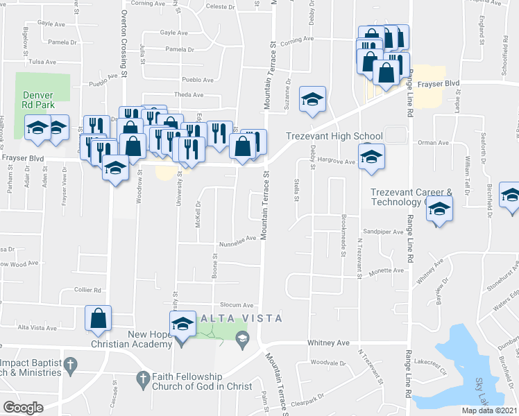 map of restaurants, bars, coffee shops, grocery stores, and more near 3306 Amselle Circle in Memphis