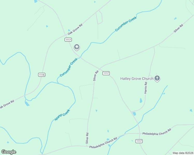 map of restaurants, bars, coffee shops, grocery stores, and more near 15678 Silver Road in Oakboro